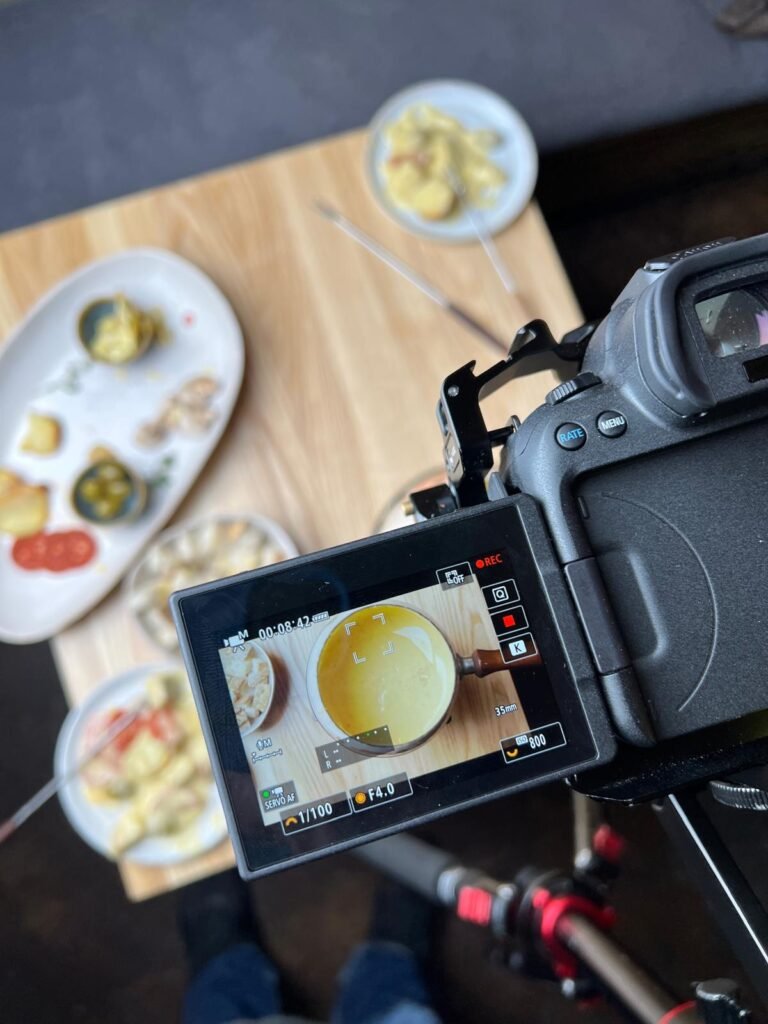 Filming plant-based cheese melting, the moment the cheese moves
